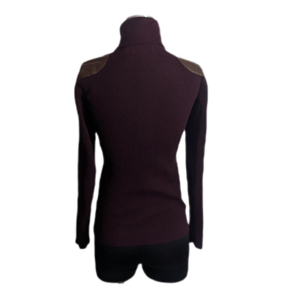 Lauren Ralph Lauren Black Label Burgundy Turtleneck Sweater Medium Shoulder - Picture 6 of 7